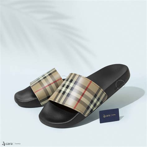 burberry slides black|Burberry vintage slides.